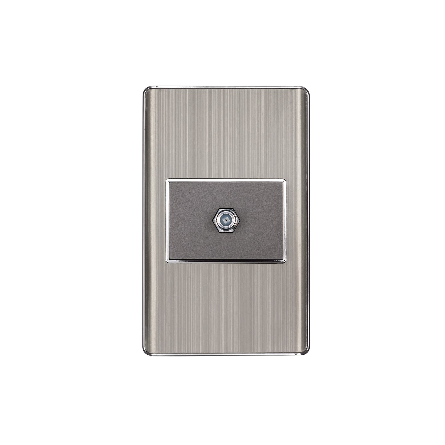 Placa armada acero inox 1 toma de TV, 1.5 módulos, Lisboa | PA-TV-LA | 47852