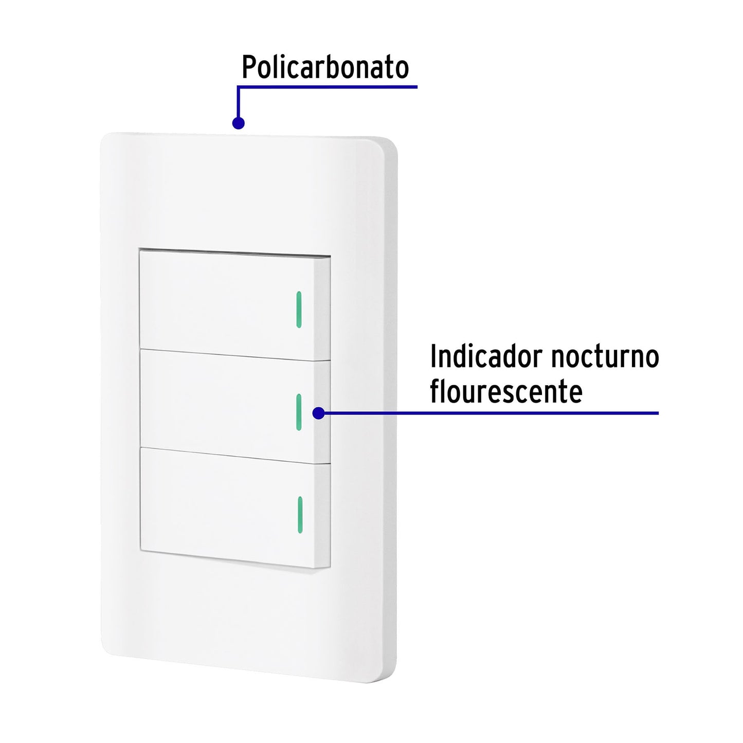 Placa armada blanca 2 interruptores 1 de 3 vías 1 mód, Lisbo | PA-APTR-ELB | 47957