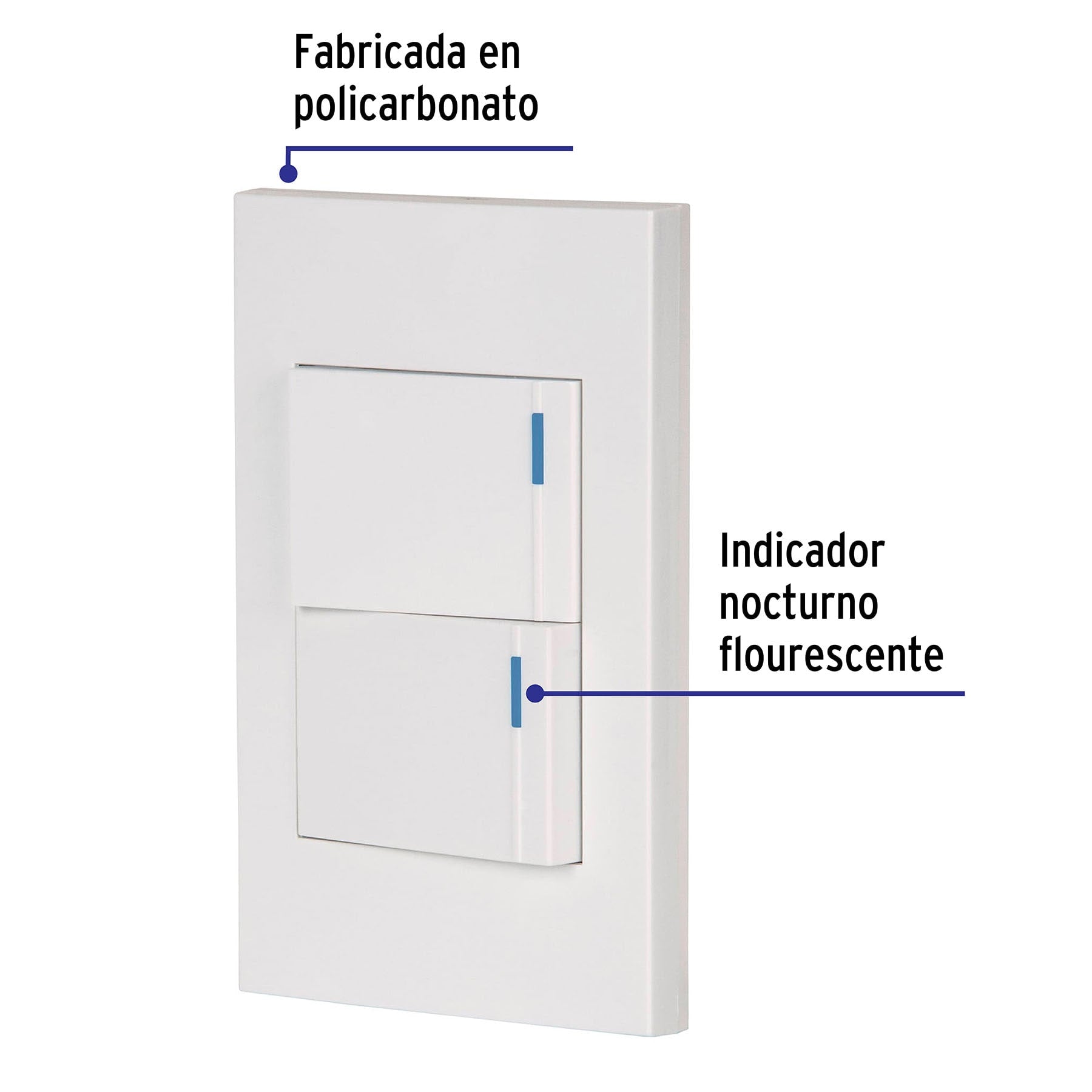Placa armada 2interruptores 1de 3vías,1.5mod,Española blanco | PA-APDO15-EEB | 45601