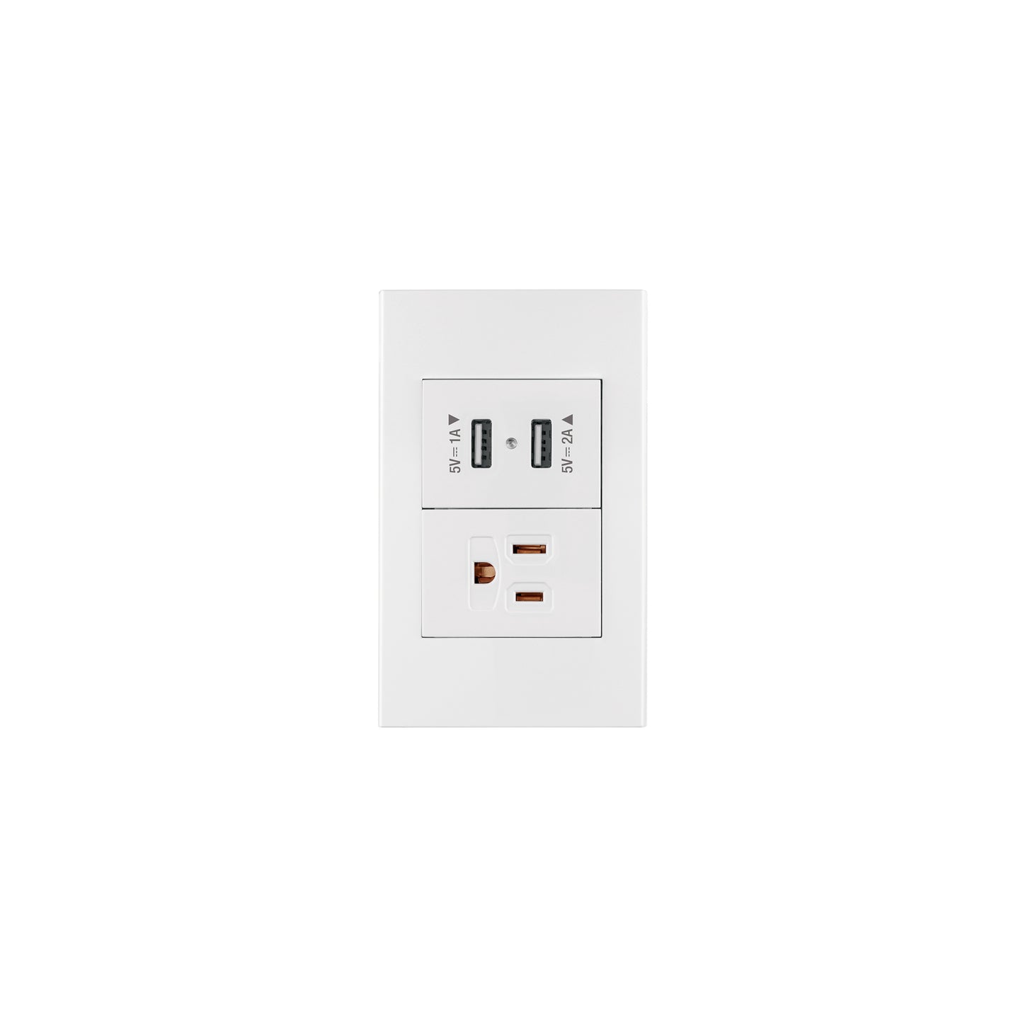 Placa armada 1contacto, 2puertos USB, 1.5mod,Española,blanco | COUSB-EB | 45603