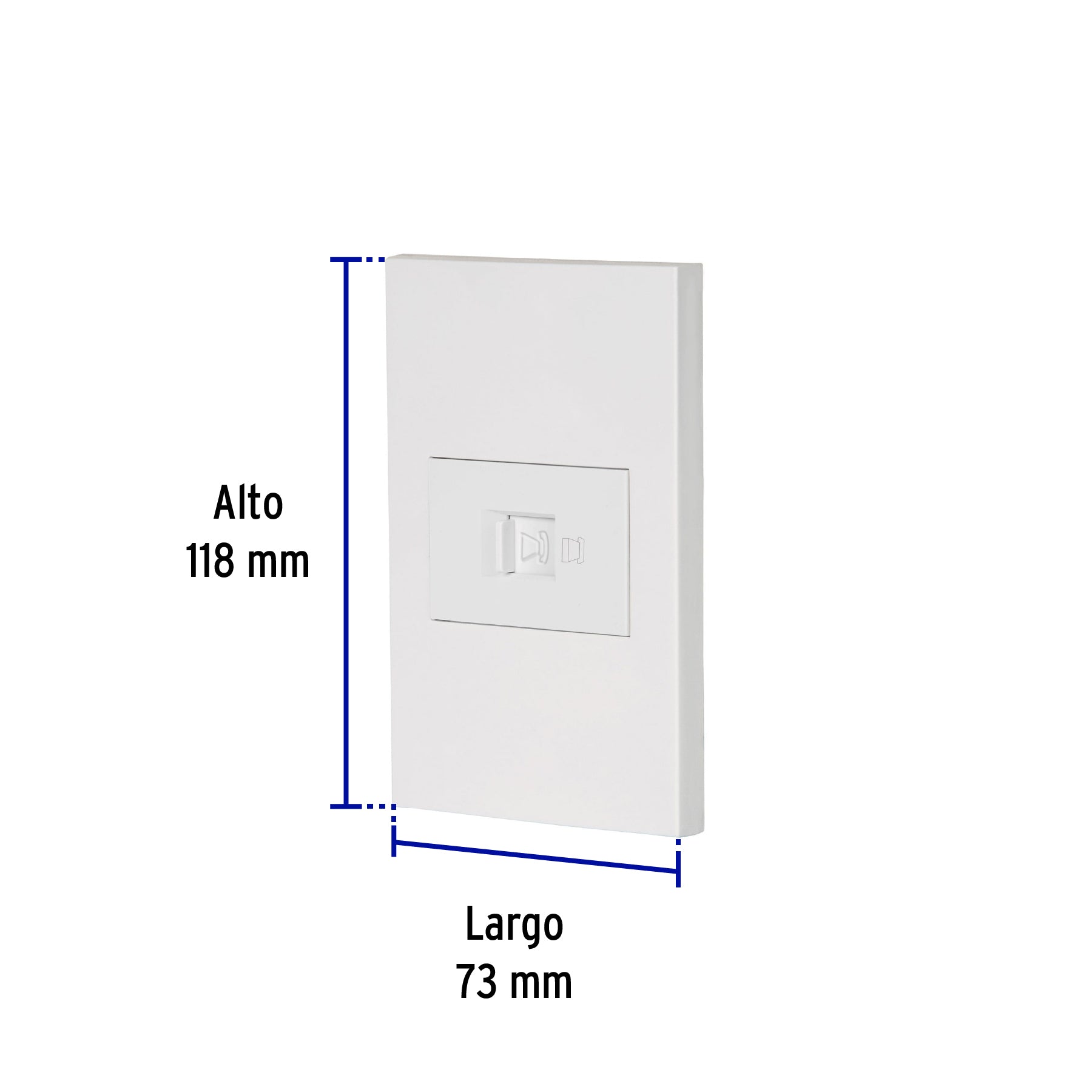 Placa armada 1 toma para teléfono, 1.5 mod, Española, blanco | PA-TE-EB | 45607
