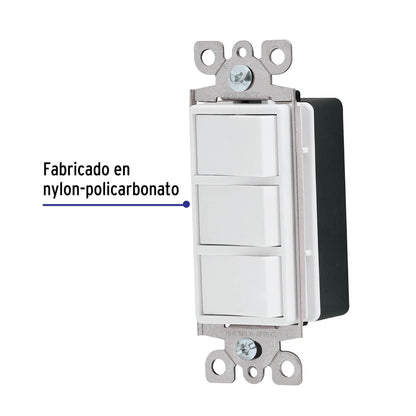 Interruptor triple, línea Classic, Volteck | APTR-CL | 46007