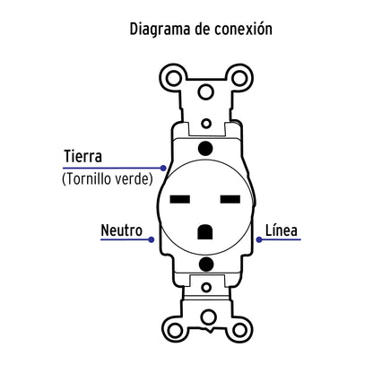 Contacto sencillo, cara de chino, Standard, marfil, Volteck | COSE-CHS | 46110