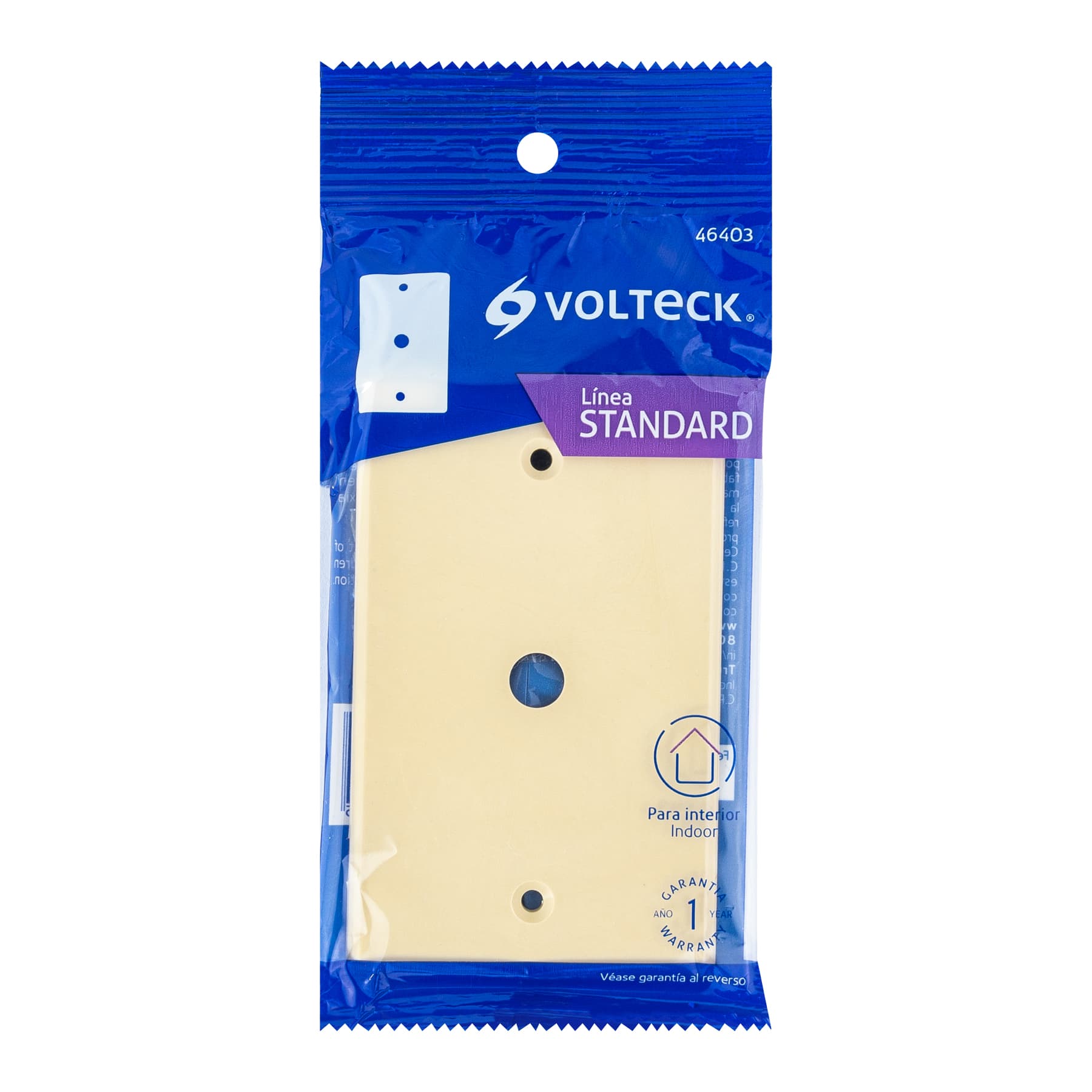 Placa de ABS pasacable, Standard, marfil, Volteck | PPAN-S | 46403
