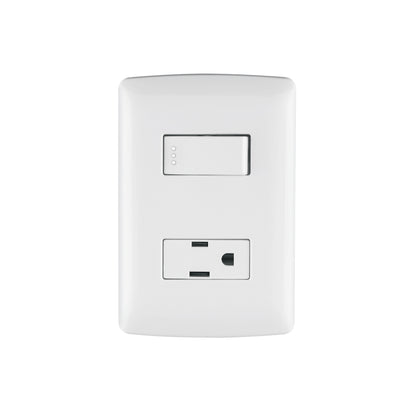 Placa armada contacto e interruptor, blanco, línea Italiana | PA-APCO-IB | 46455