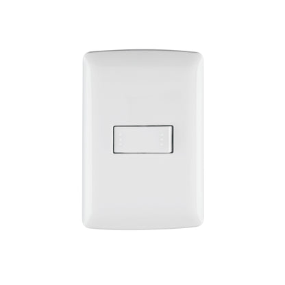 Placa armada 1 interruptor escalera, blanco, línea Italiana | PA-APSE-EIB | 46460