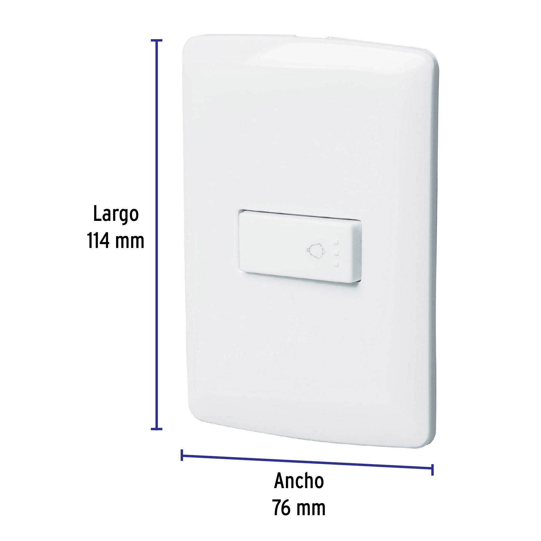 Placa armada con timbre, blanco, línea Italiana., Volteck | PA-TI-IB | 46465