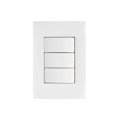 Placa armada 3 interruptores sencillos, línea Oslo, blanco | PA-APTR-OB | 46496