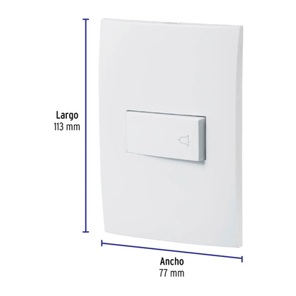 Placa armada con timbre, línea Oslo, color blanco, Volteck | PA-TI-OB | 46498