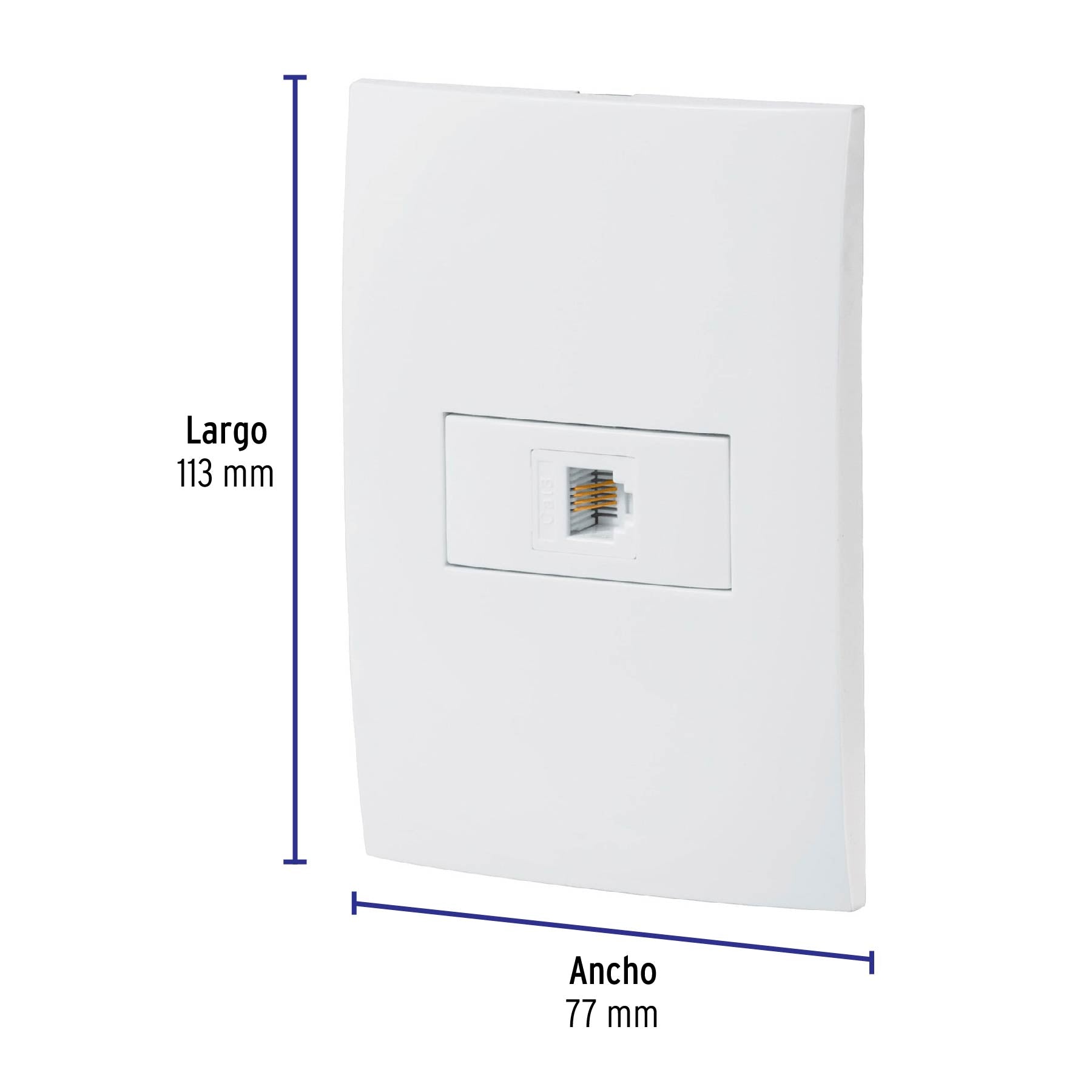Placa armada con entrada para teléfono, línea Oslo, blanco | PA-TE-OB | 46541