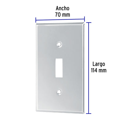 Placa de Acero Inox. para interruptor vertical, Standard | PIAP-S | 46547