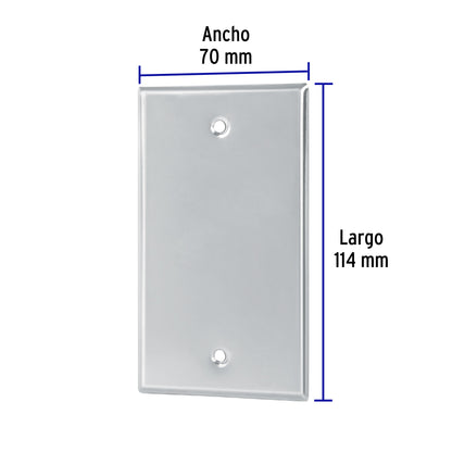 Placa de Acero Inoxidable ciega, Línea Standard | PICI-S | 46548