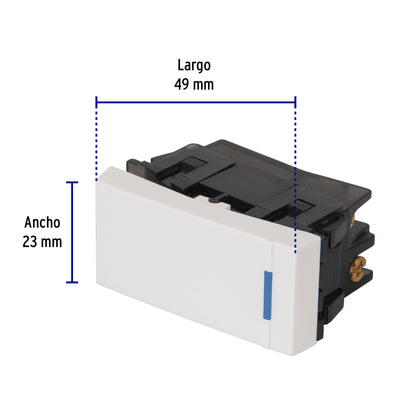 Interruptor de 3 vías, 1 módulo, línea Española,color blanco | APSE-EEB | 47048