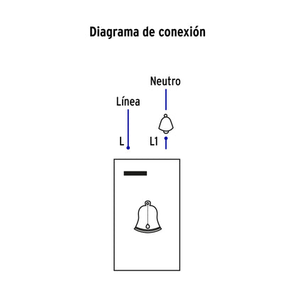 Interruptor para timbre, 1.5 módulos, línea Española, blanco | APTI15-EB | 47053
