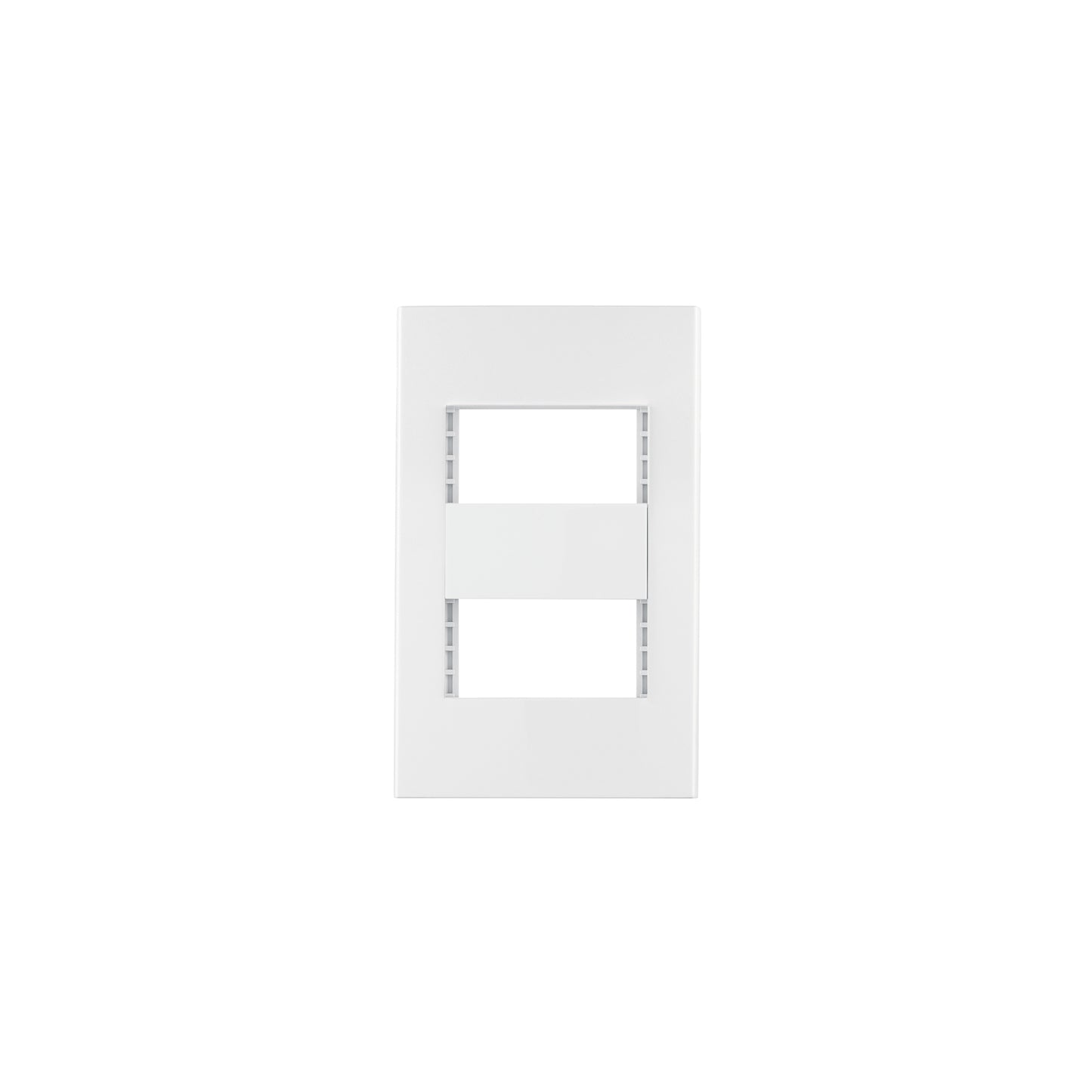 Placa 2 ventanas, 1 módulo, línea Española, color blanco | PPDO-EB | 47063