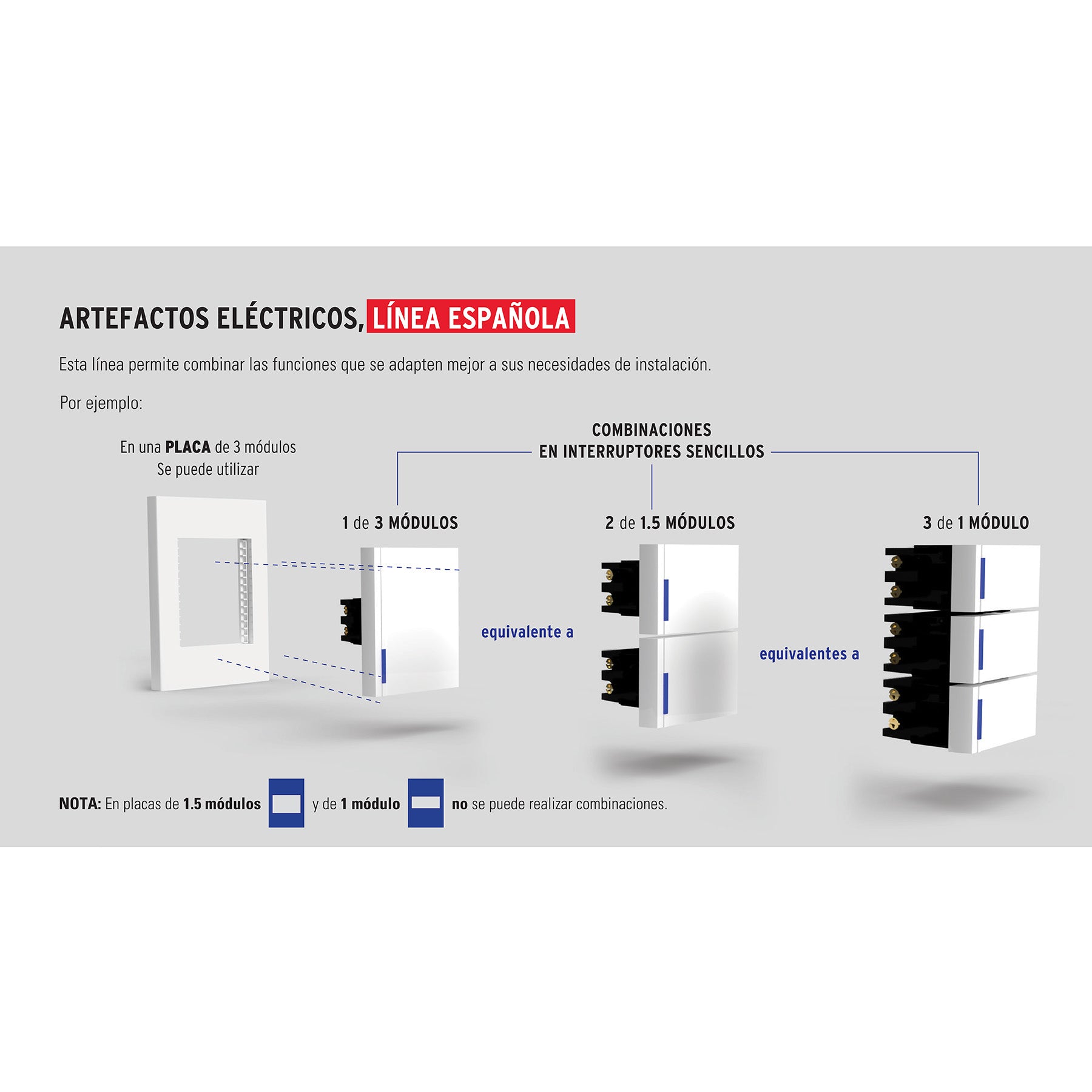 Placa 2 ventanas, 1 módulo, línea Española, color blanco | PPDO-EB | 47063