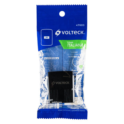 Módulo USB, línea Italiana, color negro, Volteck | CUSB-IN | 47603