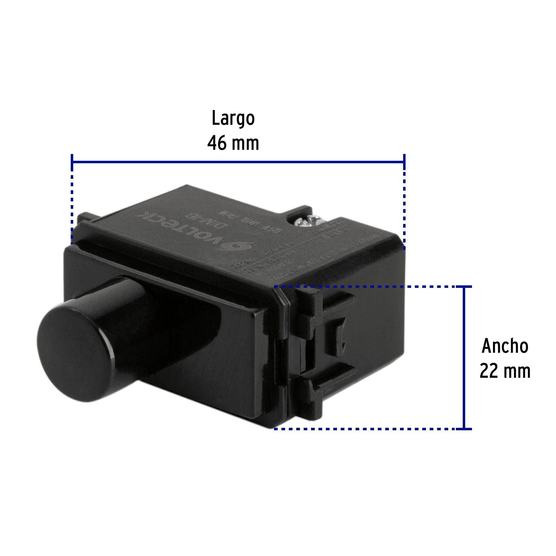 Dimmer giratorio, línea Italiana, color negro, Volteck | DIM-IN | 47612