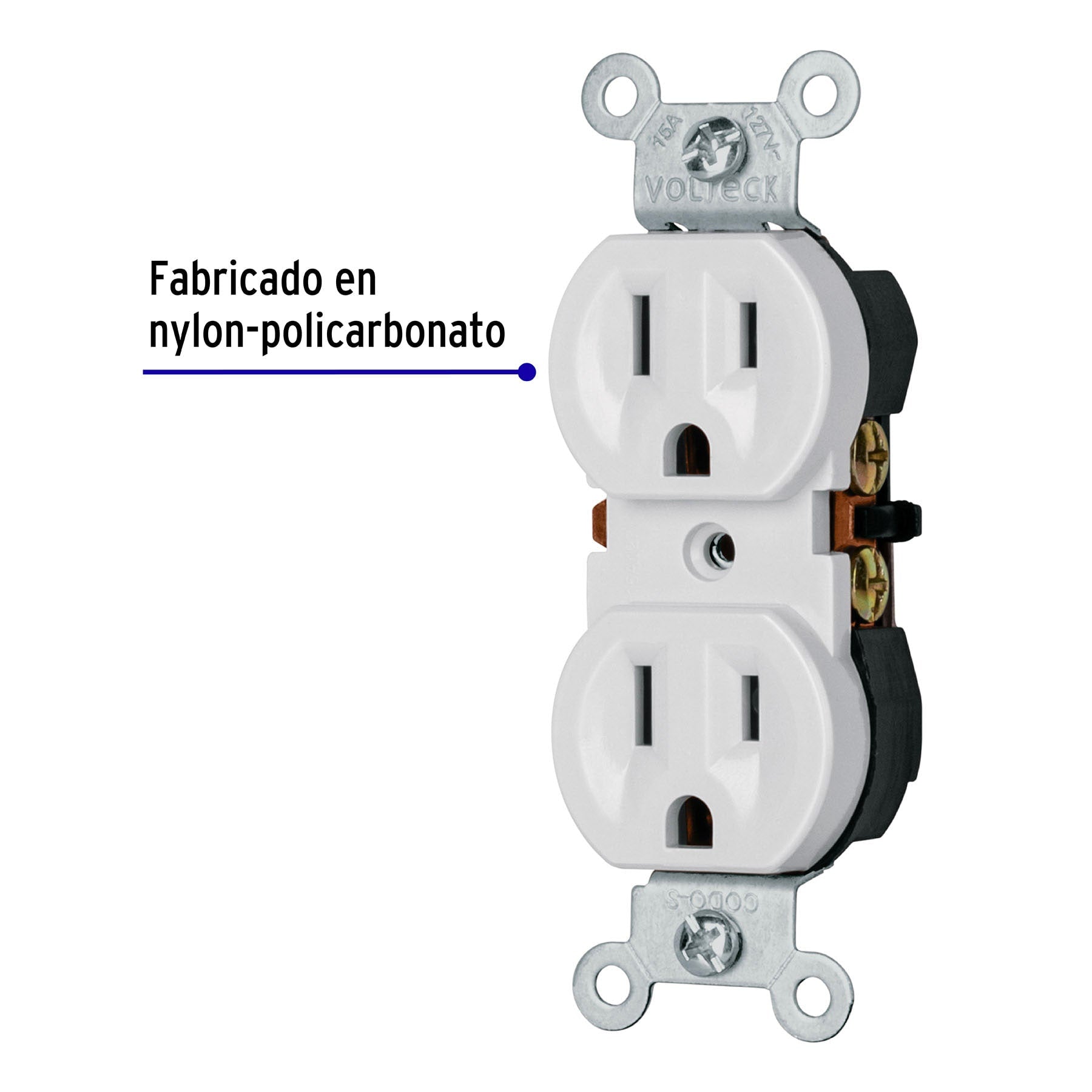 Contacto dúplex, 2 polos 3 hilos, Standard, granel, blanco | CODO-SGB | 47733