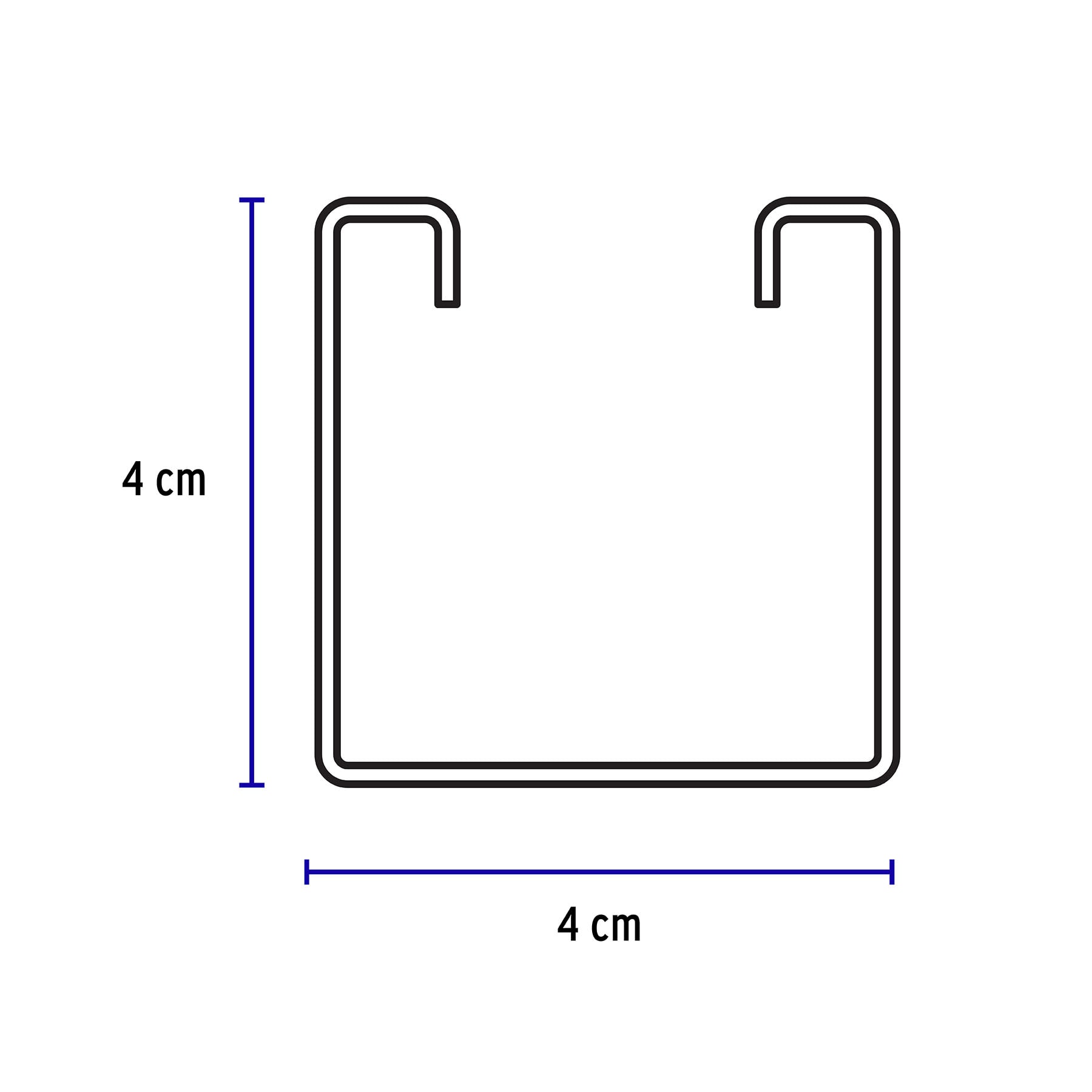 Perfil monocanal sólido de 3 m, 4 x 4 cm cal. 18, VOLTECK | PU-184S | 47756