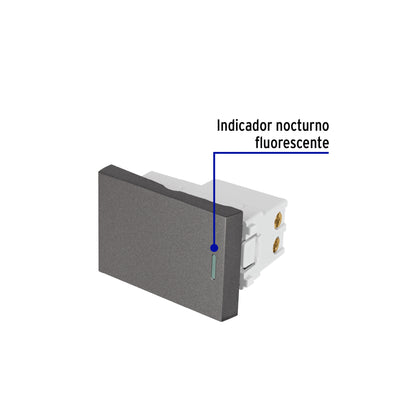 Interruptor sencillo acero inox de 1.5 módulos, línea Lisboa | APSE15-LA | 47821