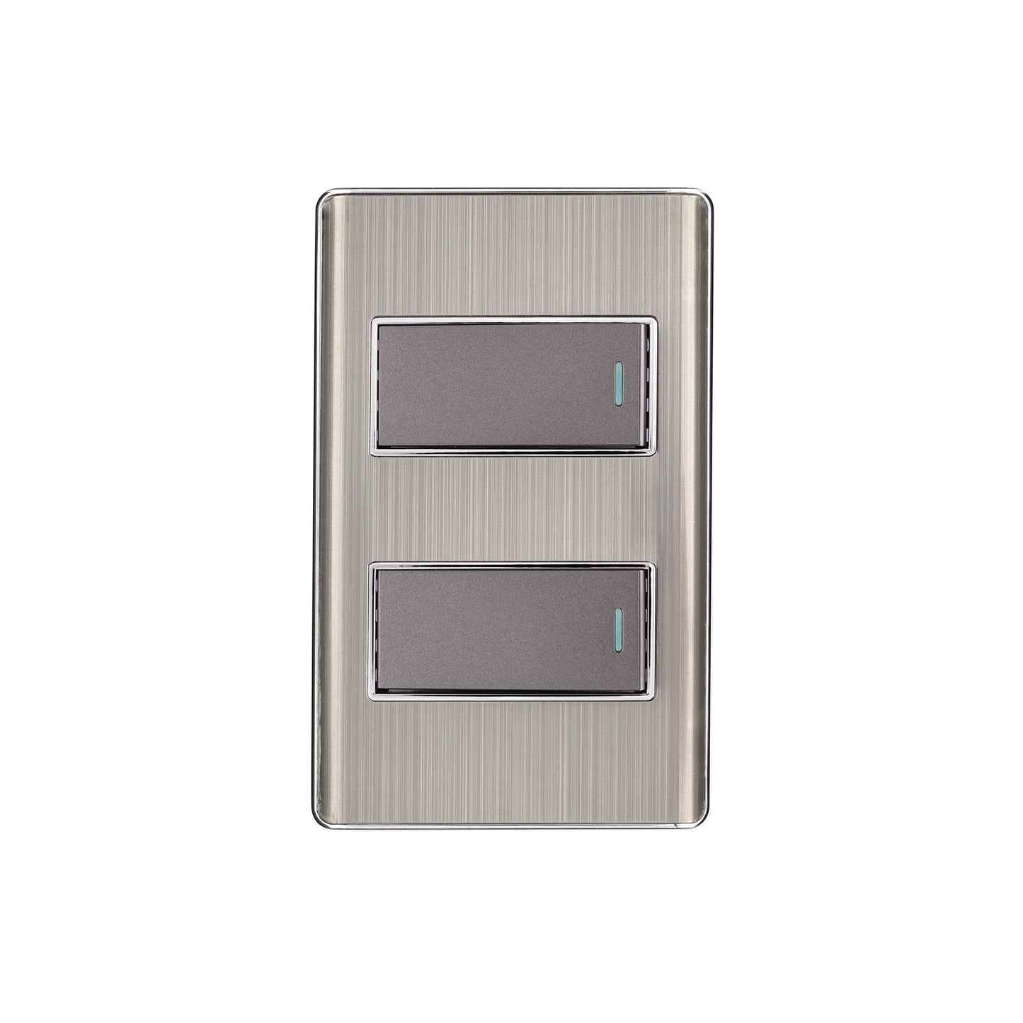 Placa armada acero inox con 2 interruptores 1 módulo, Lisboa | PA-APDO1-LA | 47834