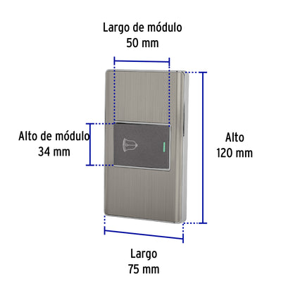 Placa armada acero 1 interruptor de timbre 1.5 mód, Lisboa | PA-TI-LA | 47843