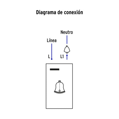 Placa armada negra 1 interruptor de timbre 1.5 mód, Lisboa | PA-TI-LN | 47896