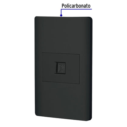 Placa armada negra 1 toma para teléfono 1.5 mód, Lisboa | PA-TE-LN | 47897