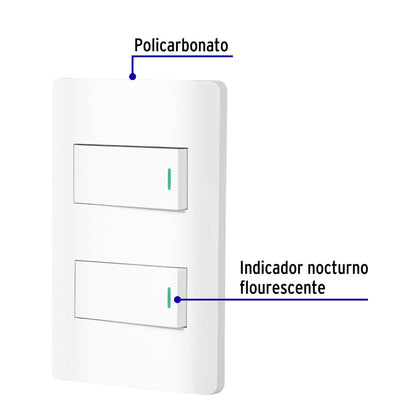 Placa armada blanca 1 interruptor y 1 de 3 vías 1 mód, Lisbo | PA-APDO1-ELB | 47955