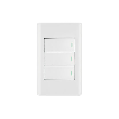 Placa armada blanca 3 interruptores 1 módulo, Lisboa | PA-APTR-LB | 47956