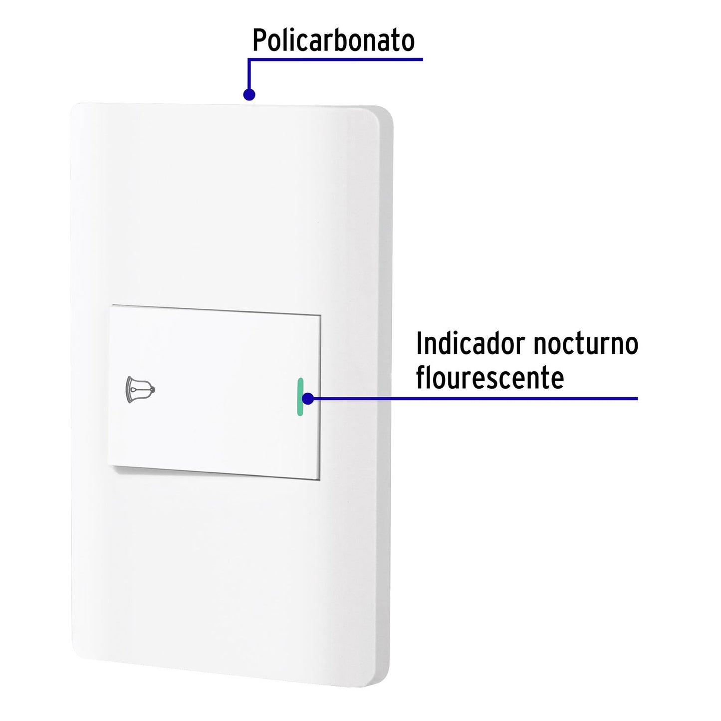 Placa armada blanca 1 interruptor de timbre 1.5 mód, Lisboa | PA-TI-LB | 47963