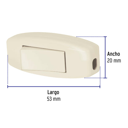 Interruptor de paso 3 A para lámpara, 127 V, Volteck | APPA | 48003