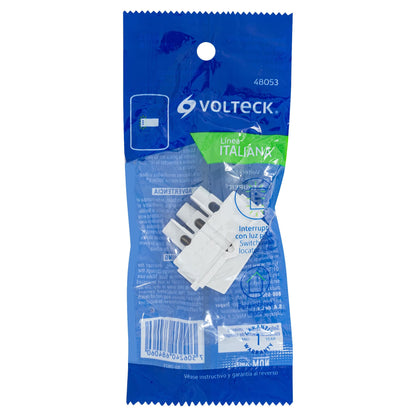 Interruptor sencillo con luz piloto, línea Italiana, blanco | APSEP-IB | 48053