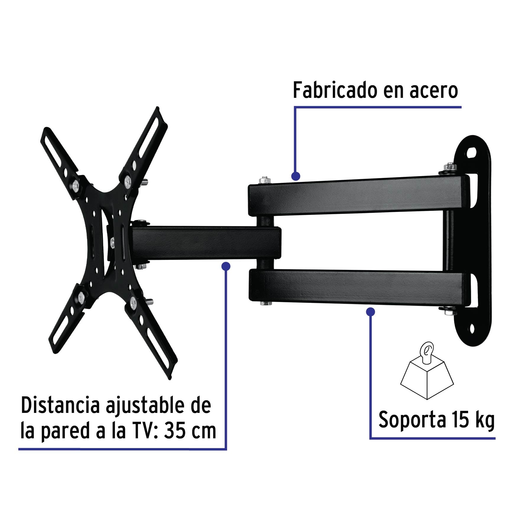 Soporte para pantallas 14' a 40' mov. angular y articulado | TVSM-40 | 48428
