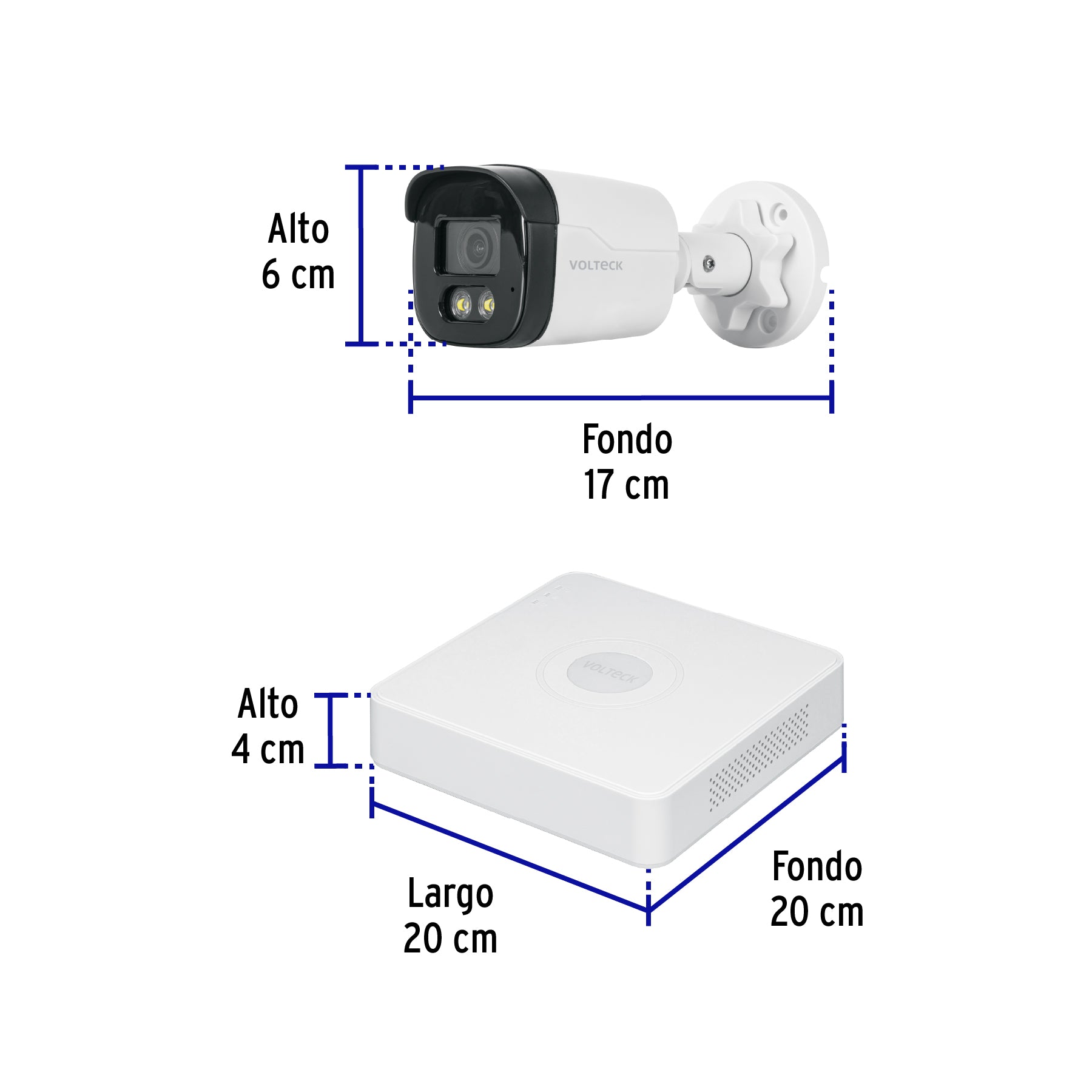 Kit video vigilancia, 8 canales, 4 cámaras, 5MP, Disco 1TB | CTV-KIT-8A | 49588